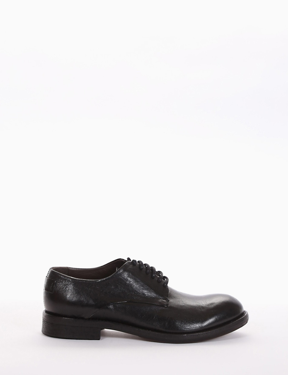 Lace-up shoes heel 2 cm black leather