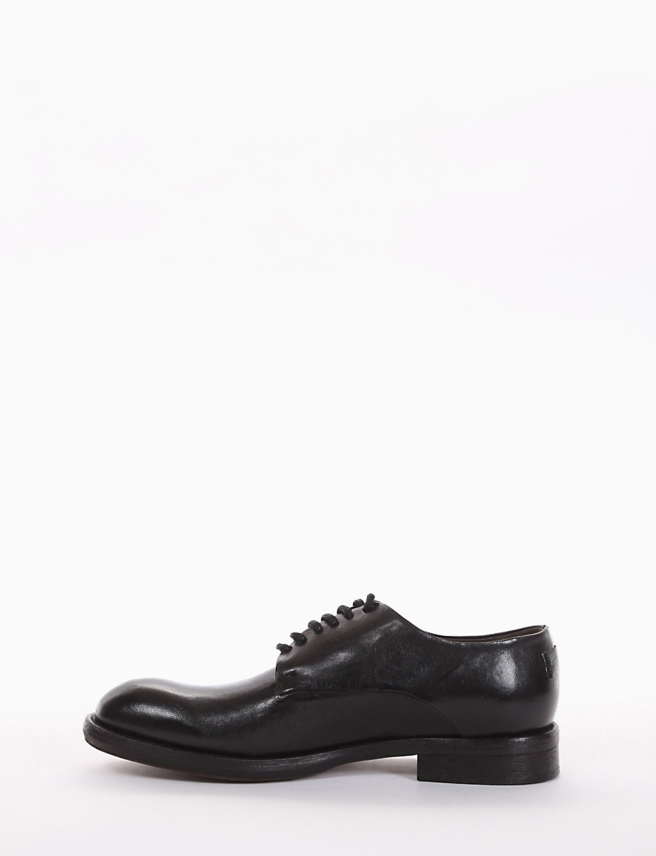 Lace-up shoes heel 2 cm black leather