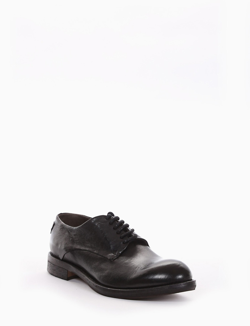 Lace-up shoes heel 2 cm black leather