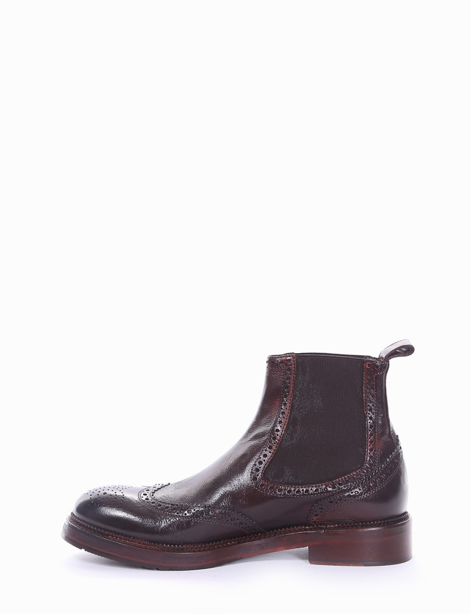 Ankle boots heel 2 cm dark brown leather