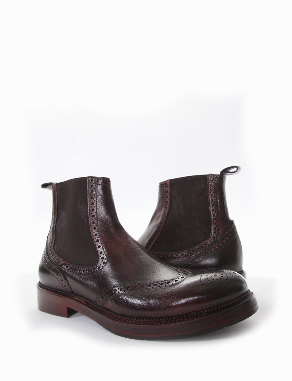 Ankle boots heel 2 cm dark brown leather