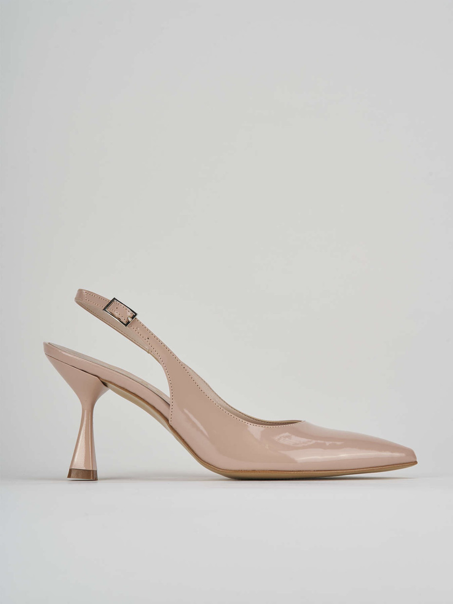 Pumps heel 7 cm beige patent