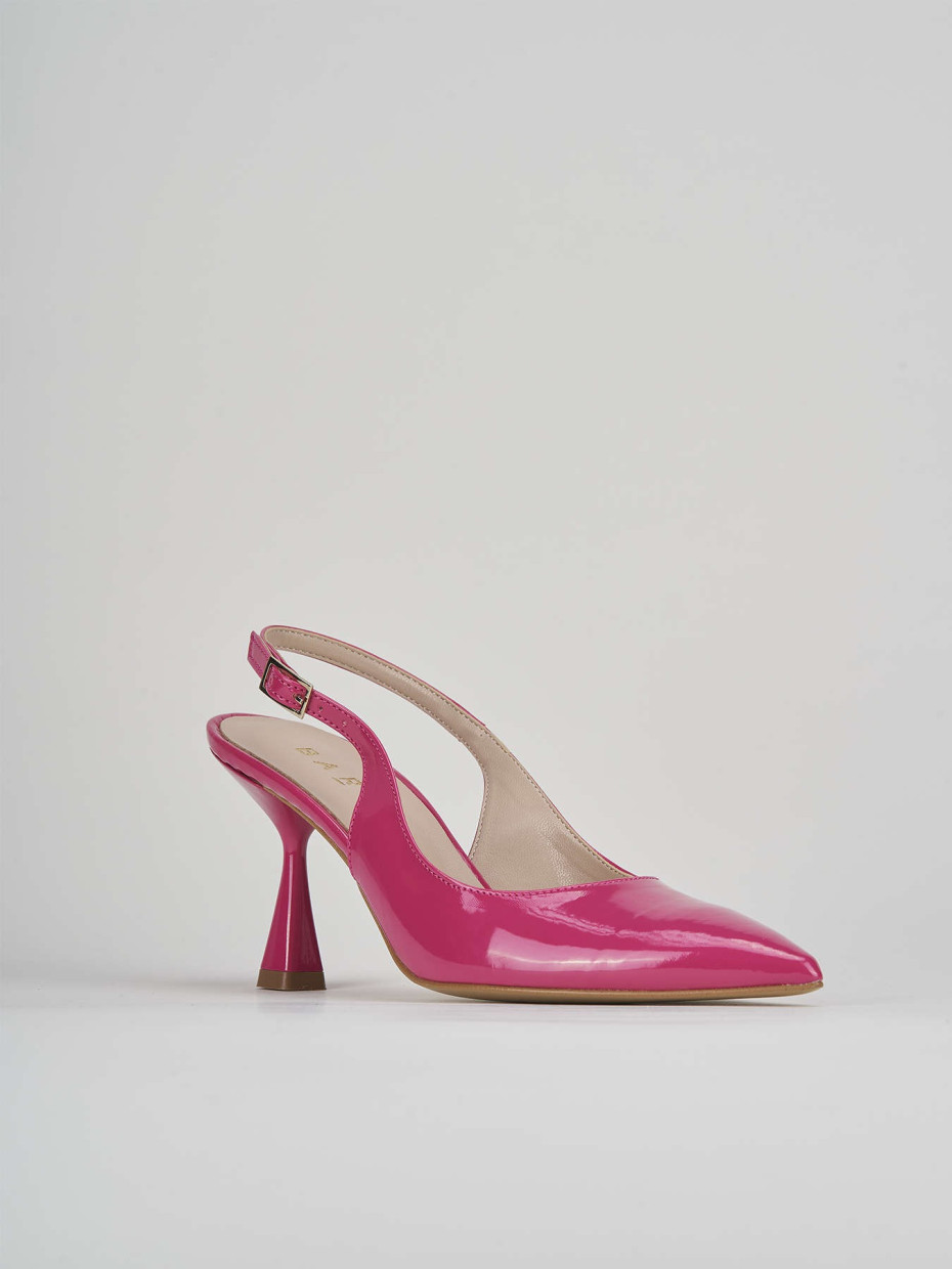 Slingback decolte tacco 7 cm  rosa vernice