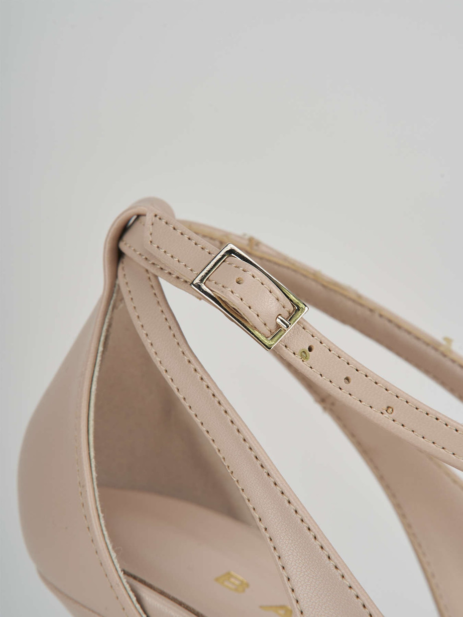 Décolleté e slingback tacco 7cm pelle beige