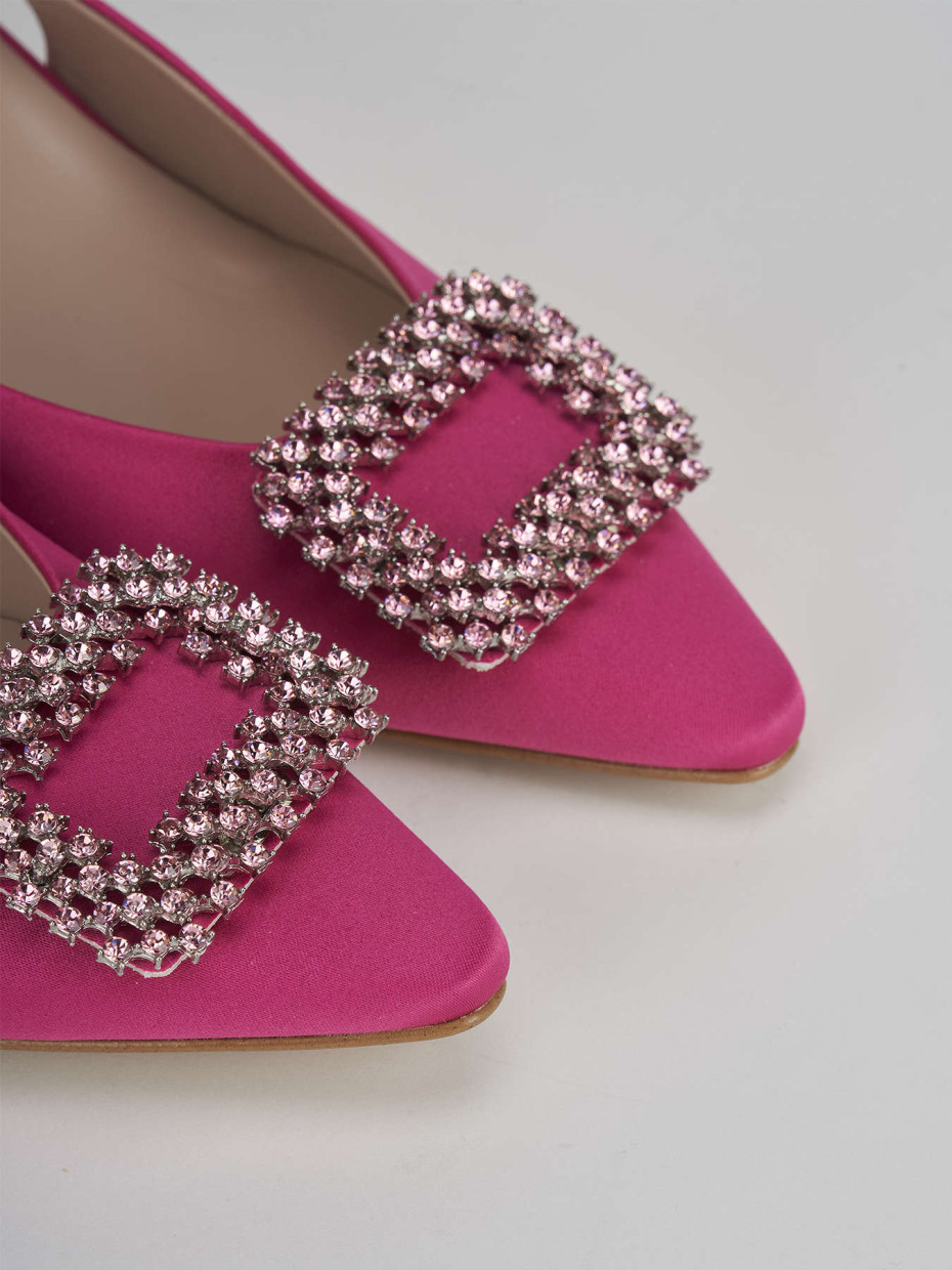 Pumps woman heel 5 cm pink satin | Barca Stores