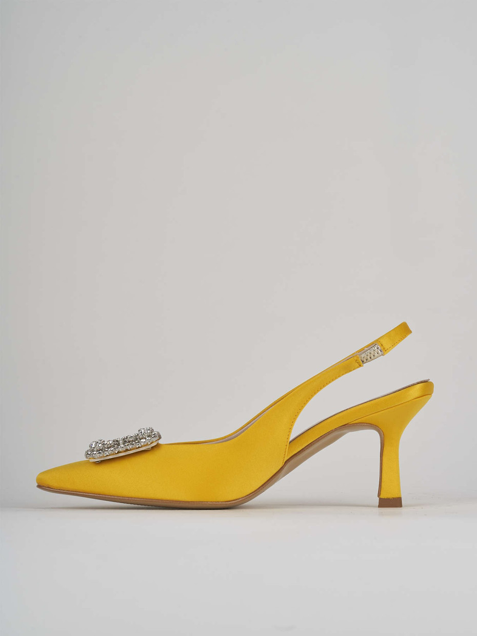 Pumps heel 5 cm yellow satin