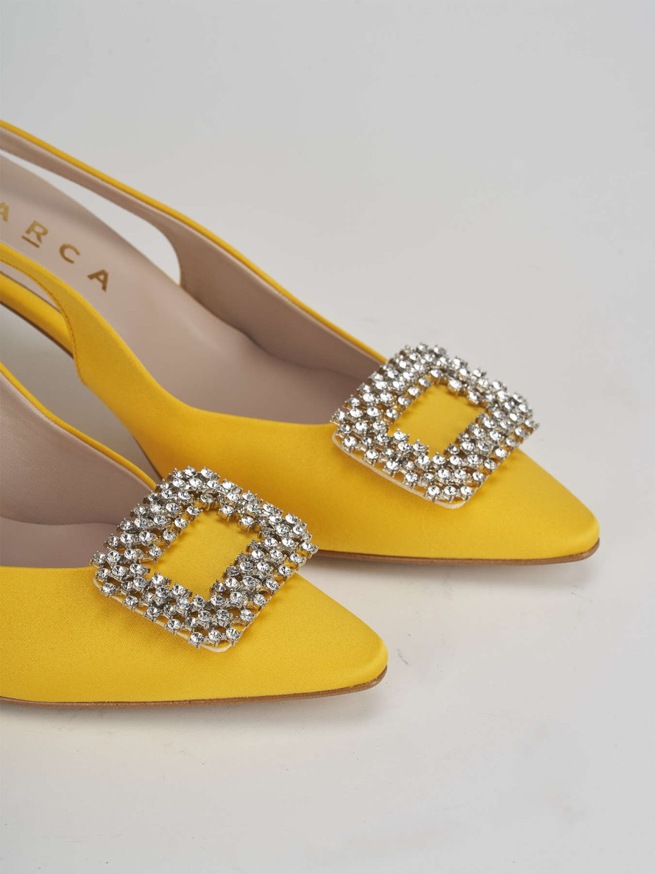 Yellow discount satin heels
