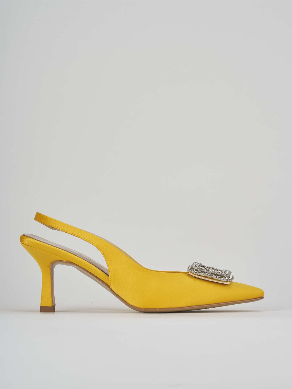 Pumps heel 5 cm yellow satin