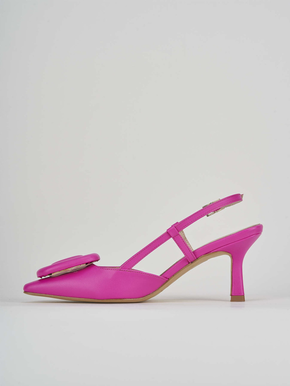 Slingback decolte tacco 5 cm rosa pelle