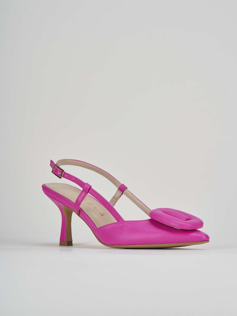 Slingback decolte tacco 5 cm rosa pelle