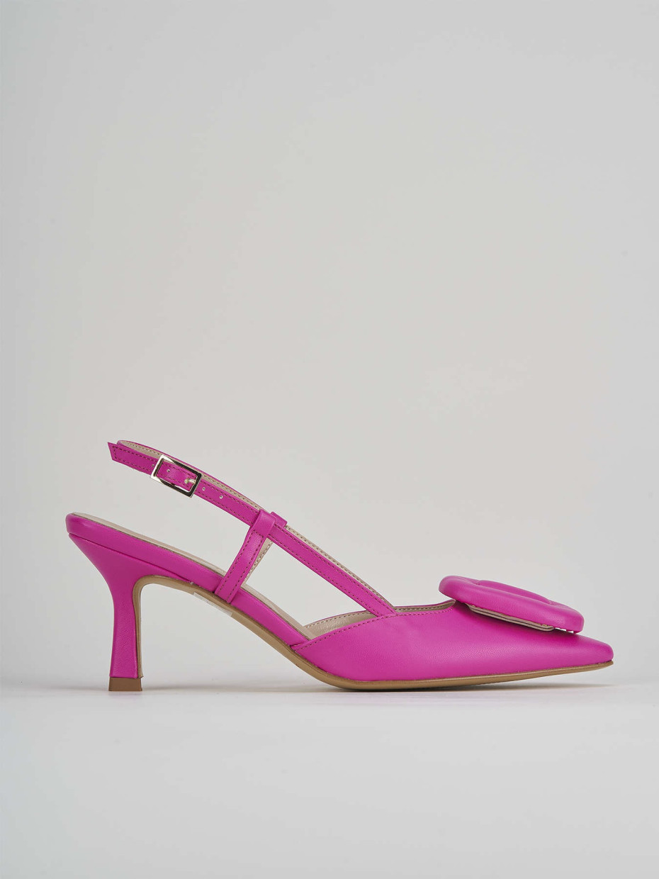 Slingback decolte tacco 5 cm rosa pelle