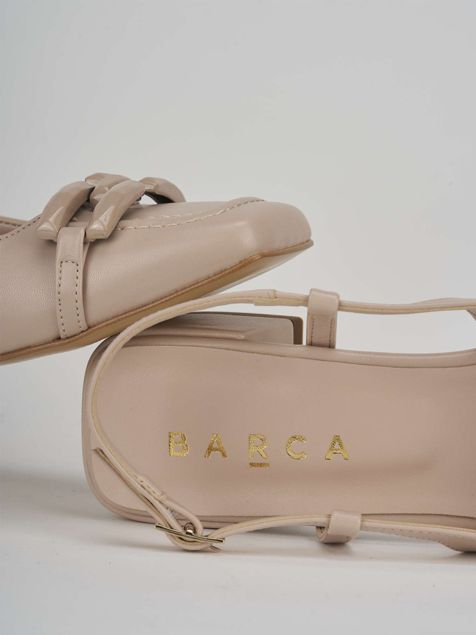 Slingback decolte tacco 3 cm  beige pelle
