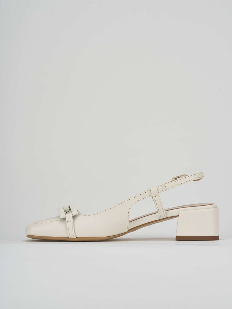 Pumps heel 3 cm white leather