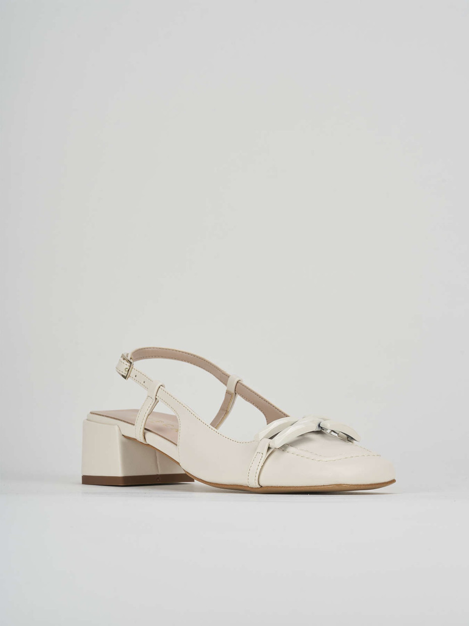 Pumps heel 3 cm white leather