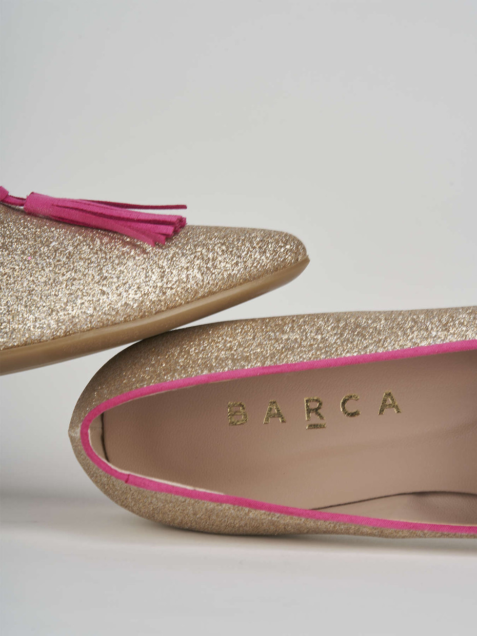 Ballerina  tacco 1 cm  oro glitter