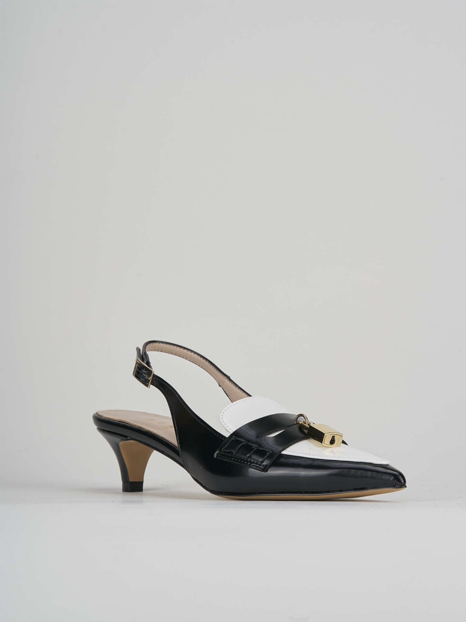 Décolleté e slingback tacco 3cm pelle nero