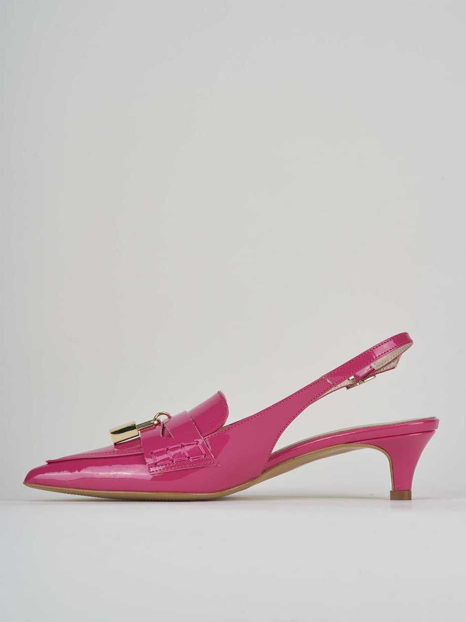 Décolleté e slingback tacco 3cm vernice rosa