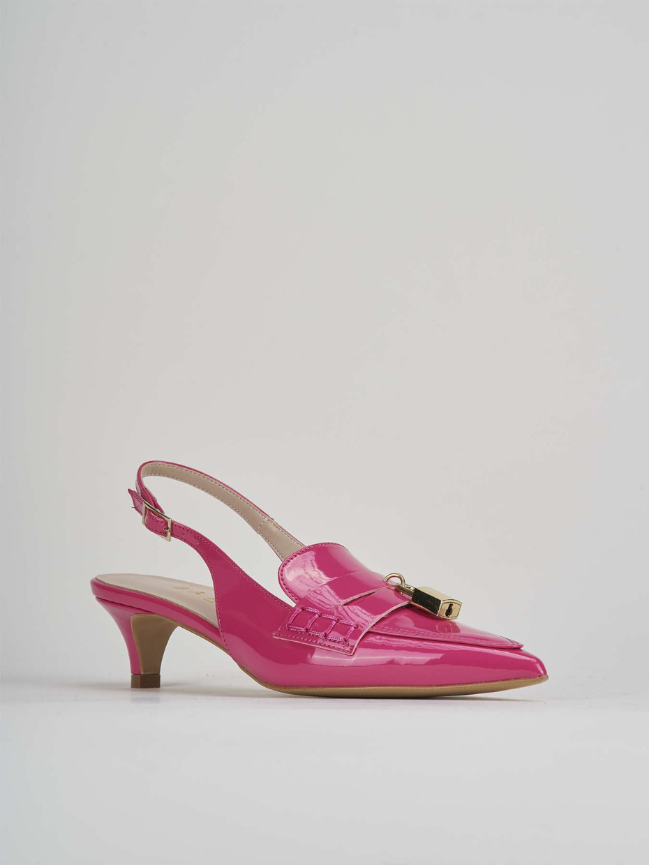 Décolleté e slingback tacco 3cm vernice rosa