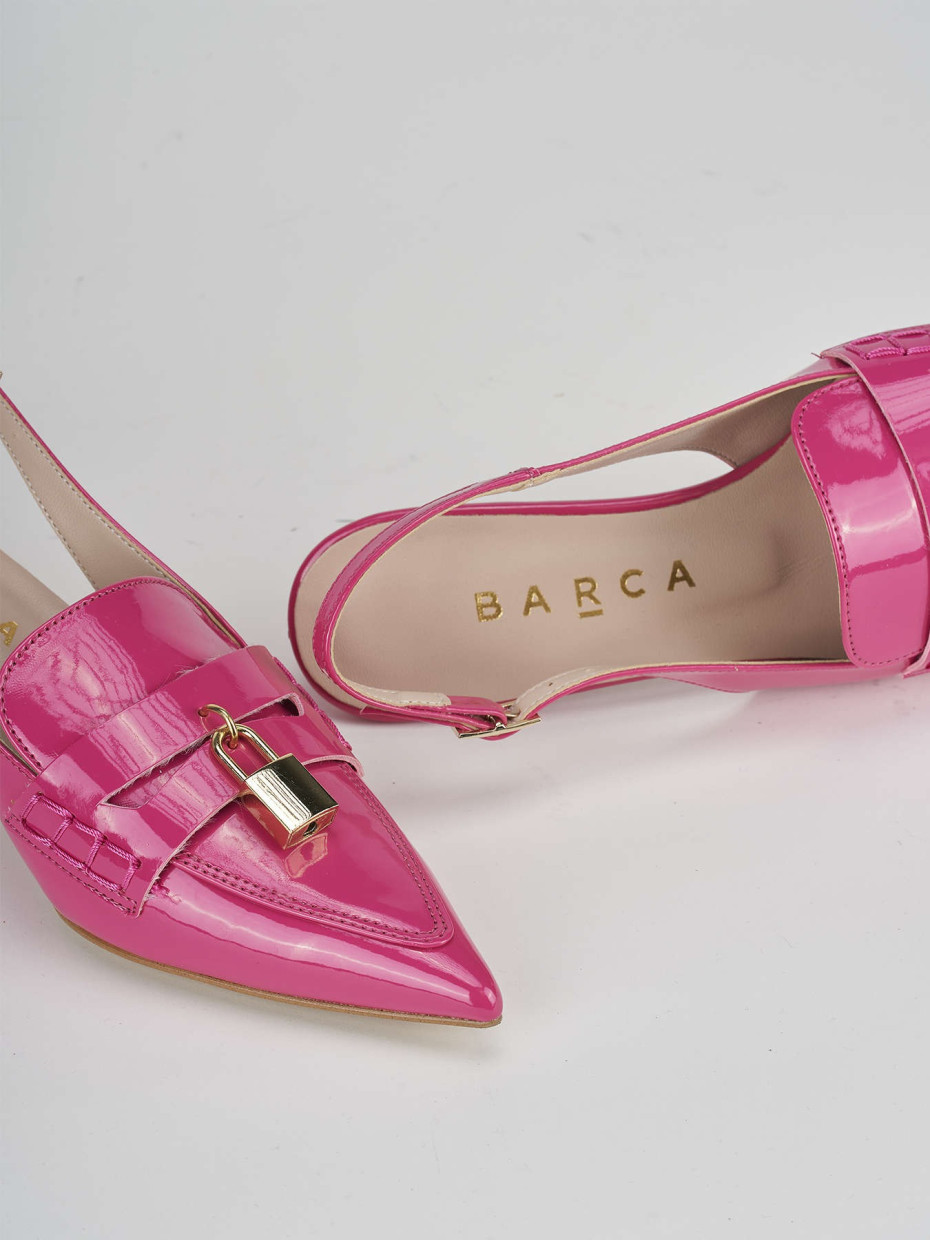 Décolleté e slingback tacco 3cm vernice rosa