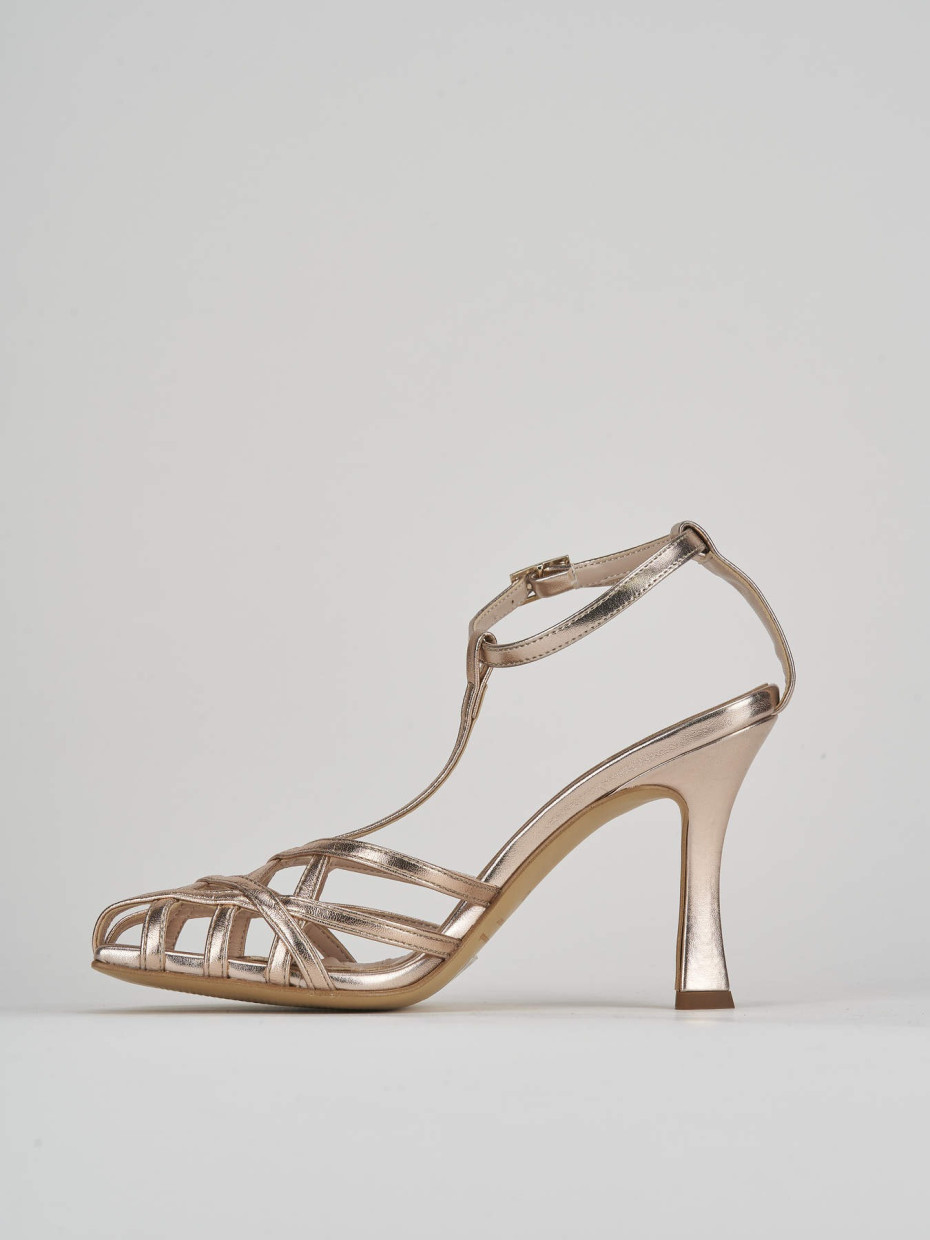 Sandalo tacco 9 cm  bronzo laminato