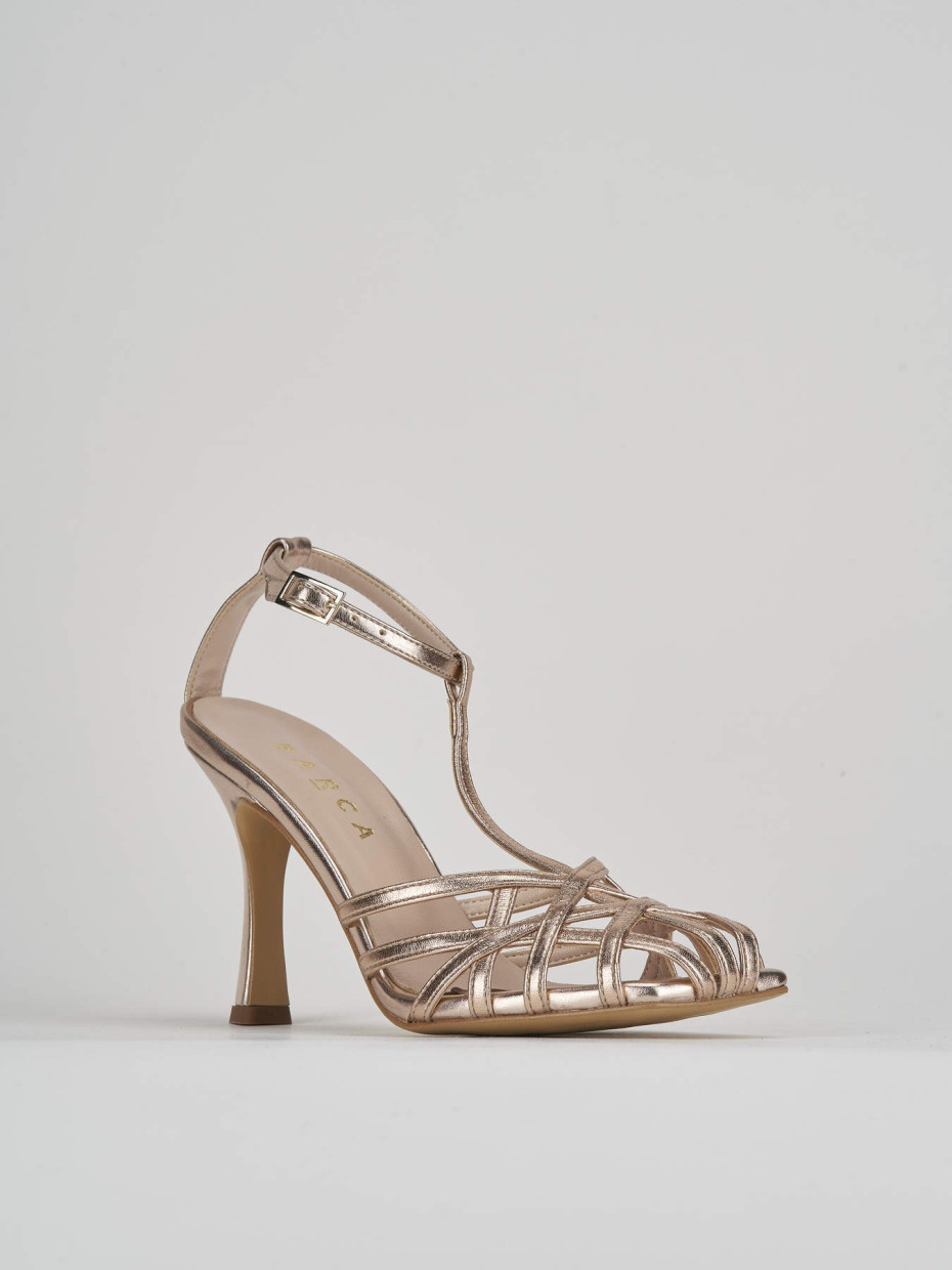 Sandalo tacco 9 cm  bronzo laminato