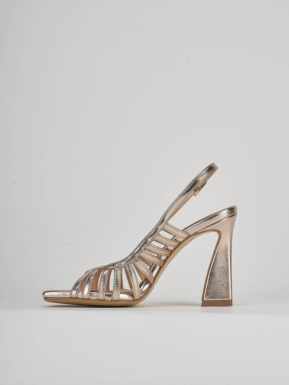 High heel sandals heel 9 cm pink laminated