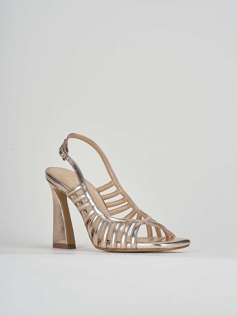 High heel sandals heel 9 cm pink laminated