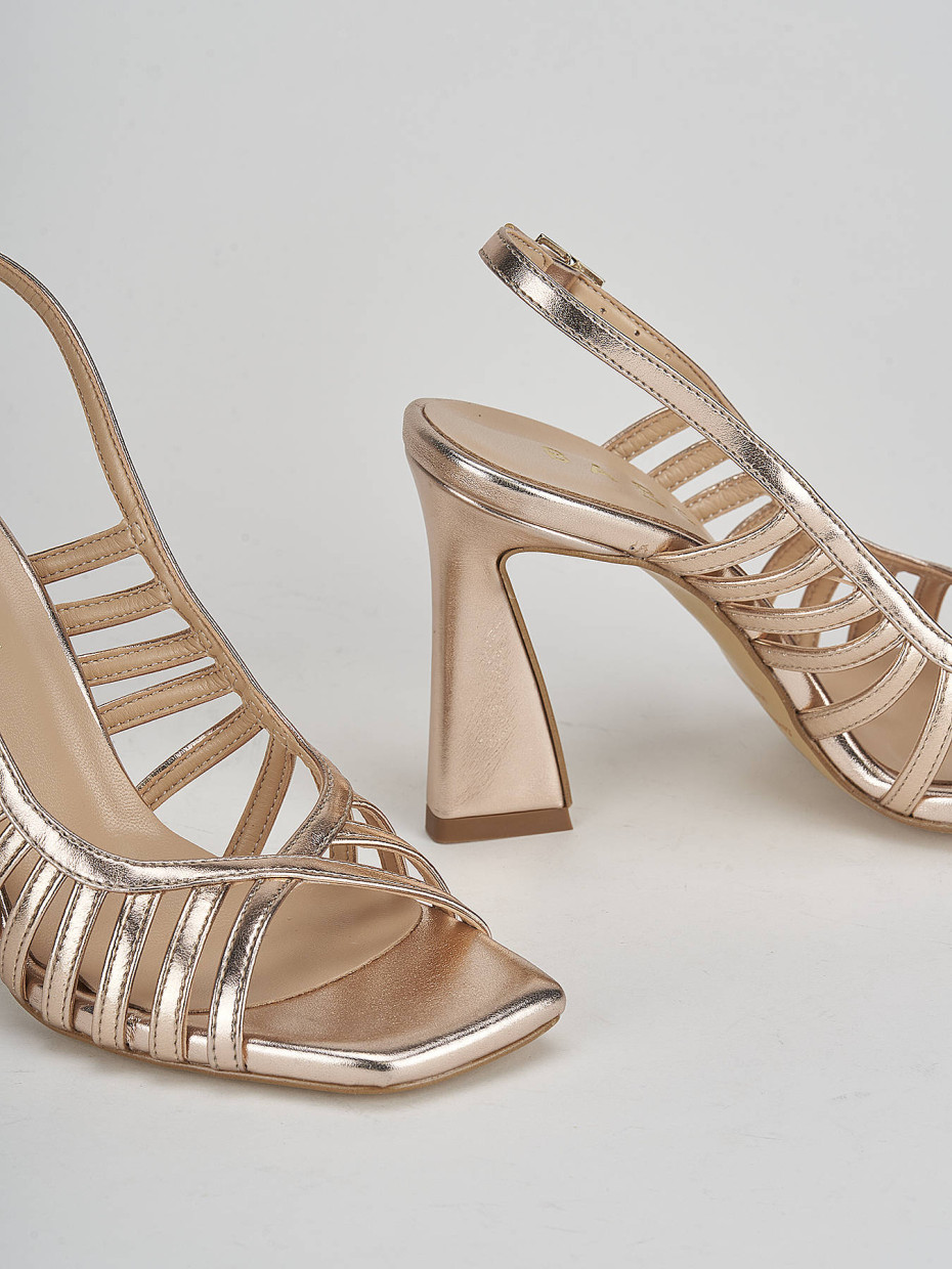 High heel sandals heel 9 cm pink laminated