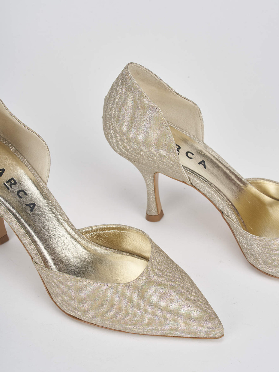 Decolte tacco 7 cm oro pelle Barca Stores