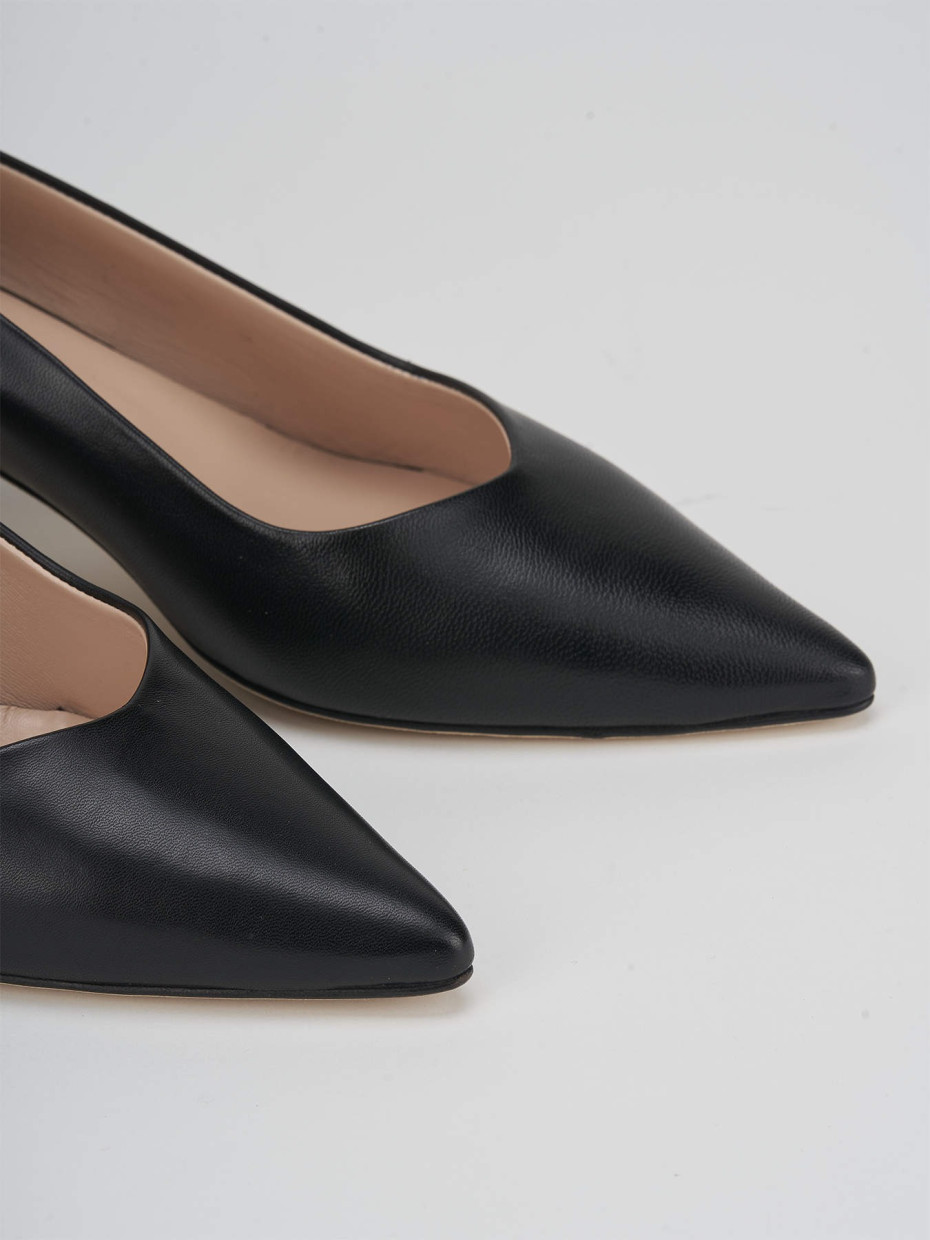 Pumps woman heel 5 cm black leather Barca Stores