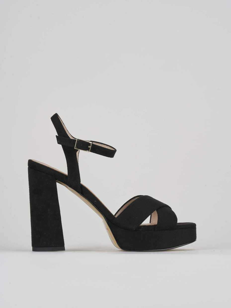 High heel sandals heel 8 cm black suede