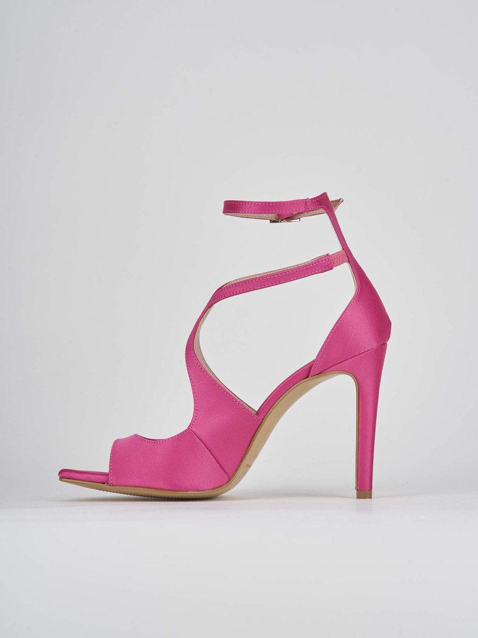 Sandalo tacco 9 cm rosa raso