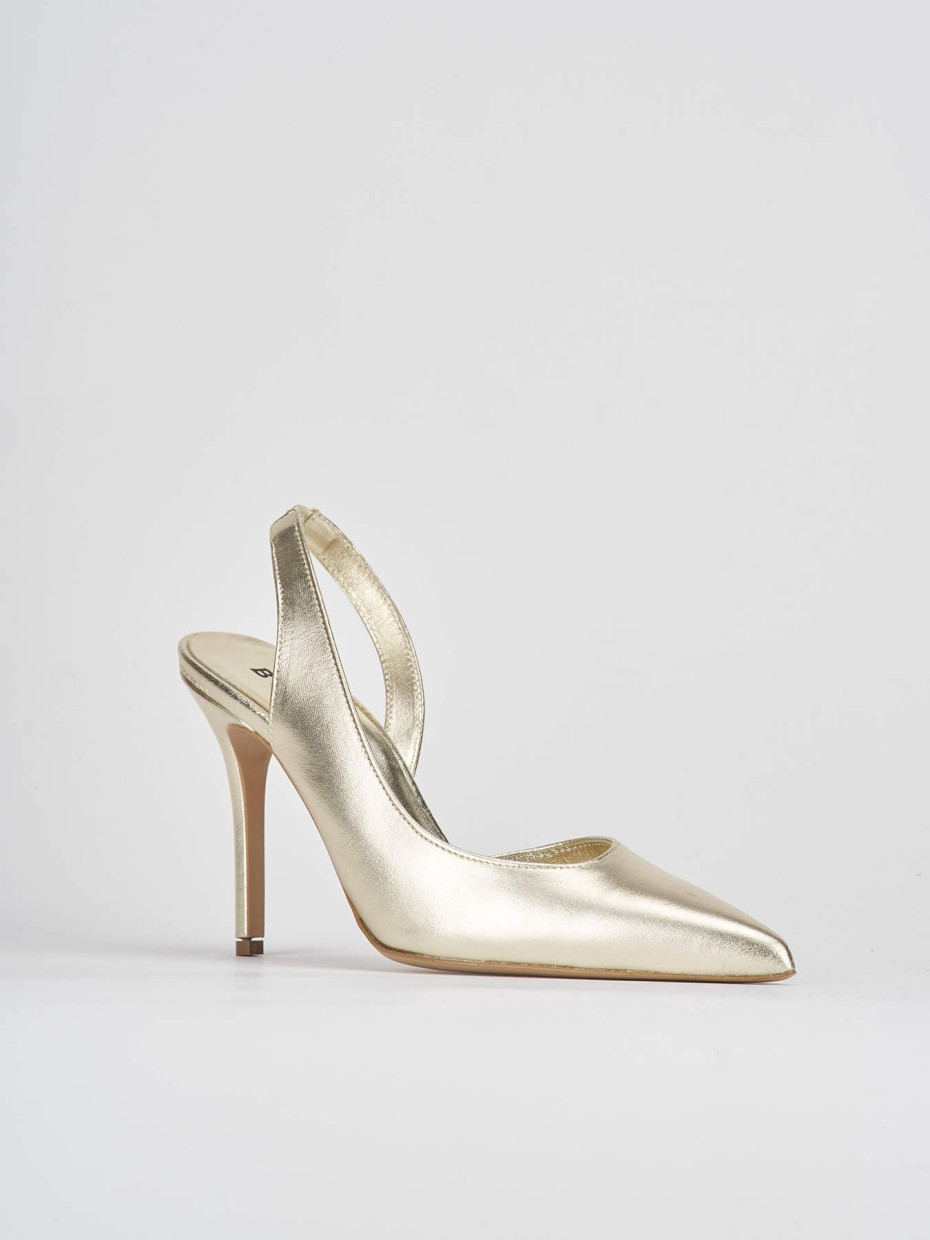Slingback decolte tacco 9 cm oro pelle Barca Stores