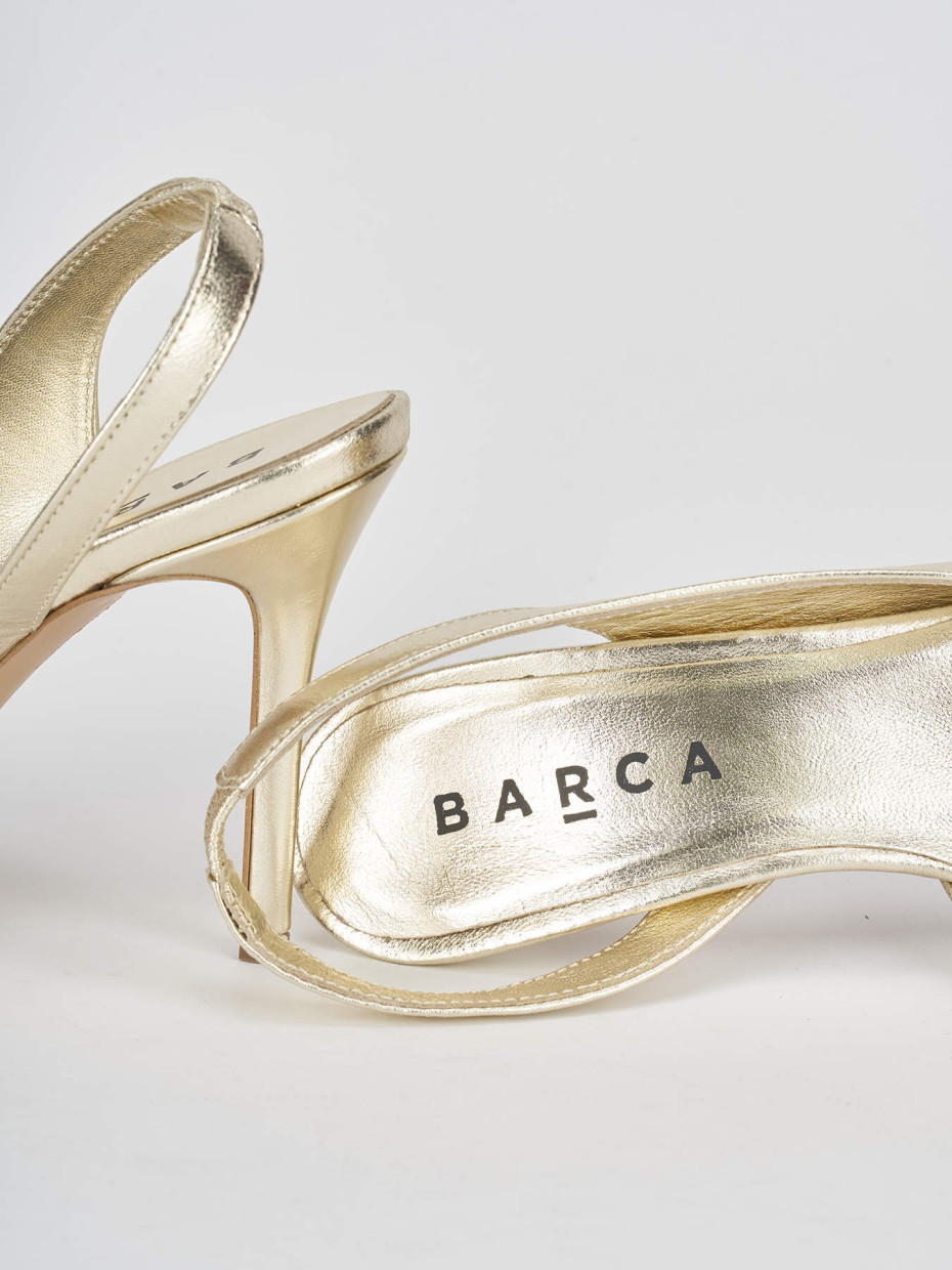 Slingback decoltè tacco 9 cm oro pelle
