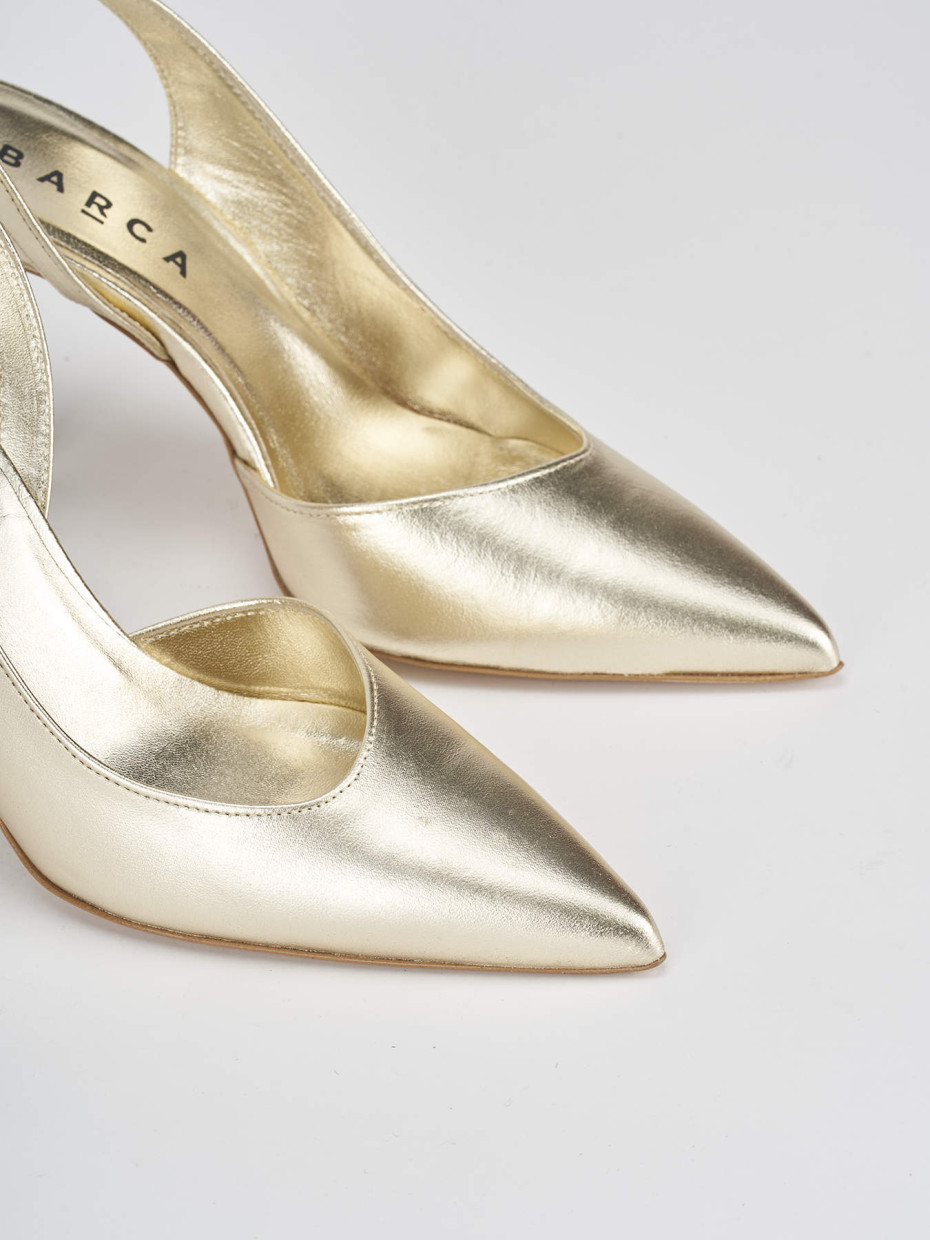 Slingback decolte tacco 9 cm oro pelle Barca Stores
