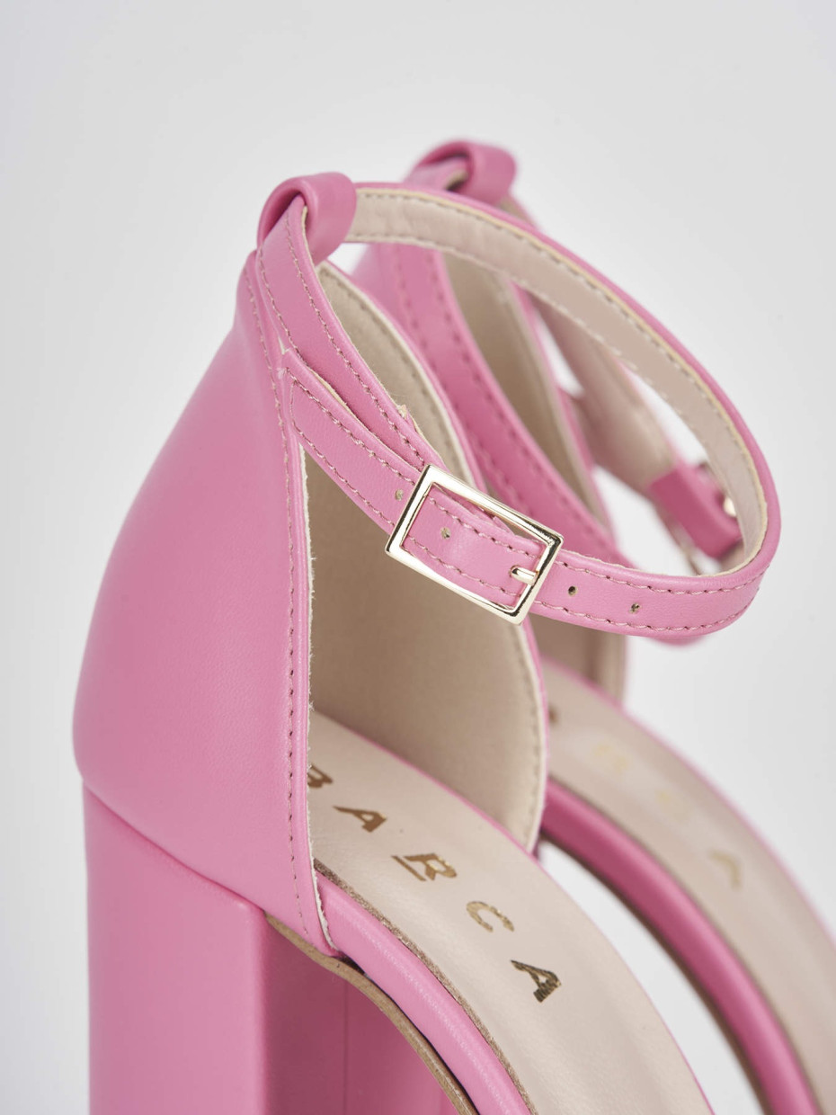 High heel sandals heel 8 cm pink leather