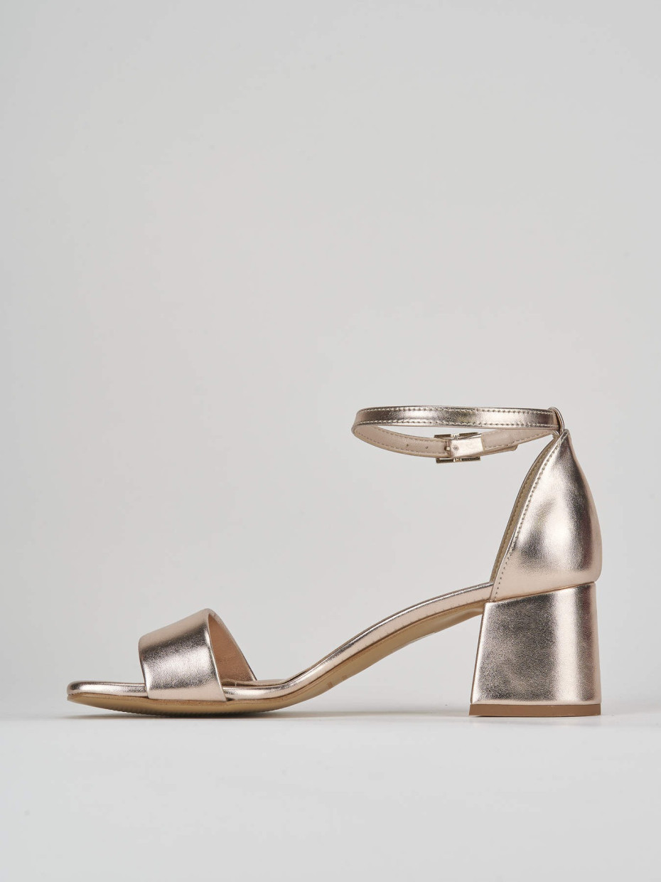 Sandalo tacco 6 cm bronzo laminato