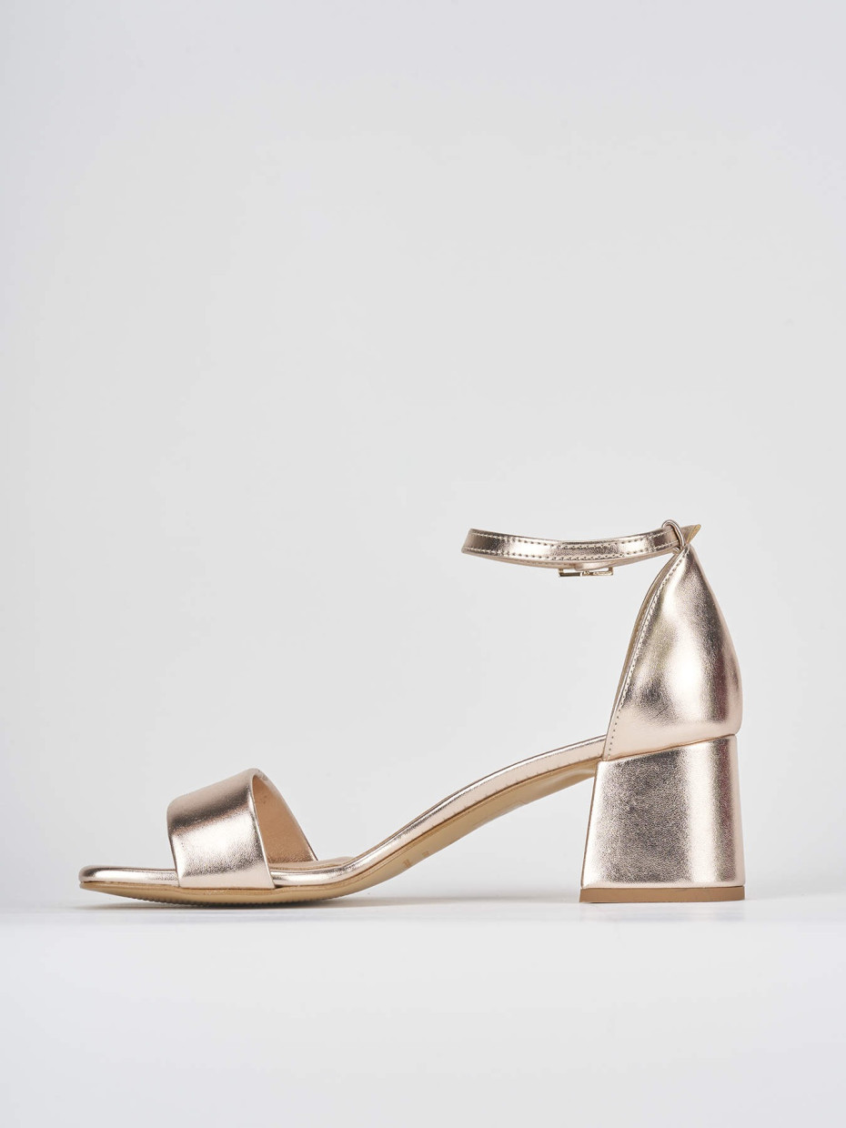Sandalo tacco 6 cm bronzo laminato
