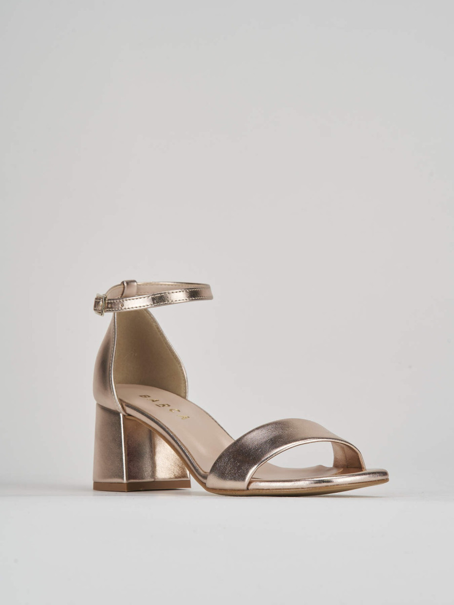 Sandalo tacco 6 cm bronzo laminato