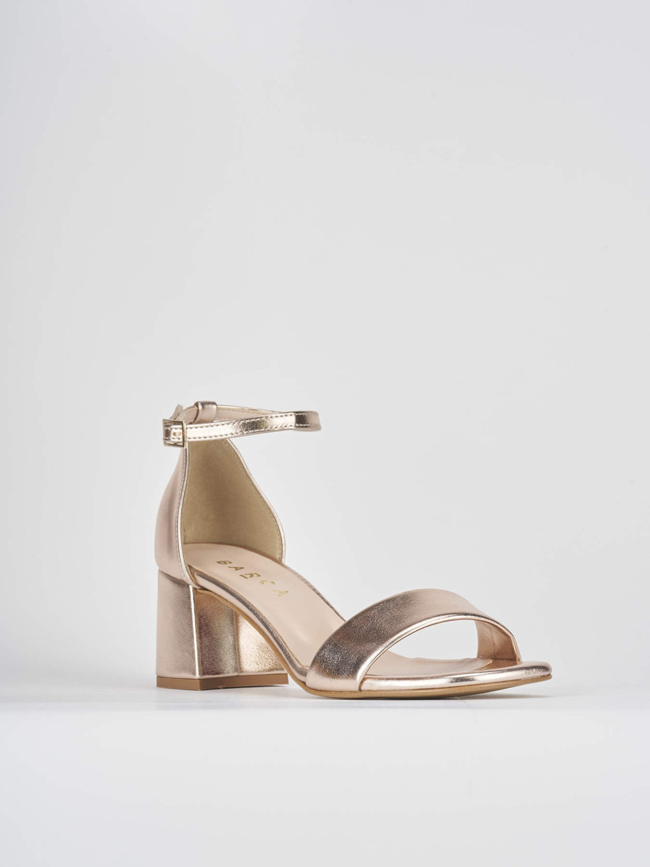 Sandalo tacco 6 cm bronzo laminato