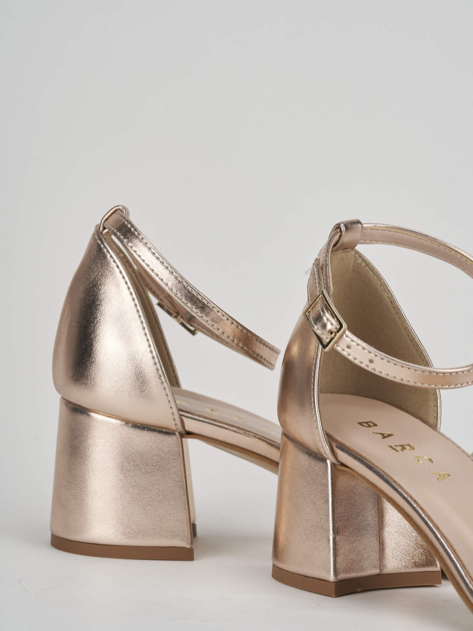 Sandalo tacco 6 cm bronzo laminato