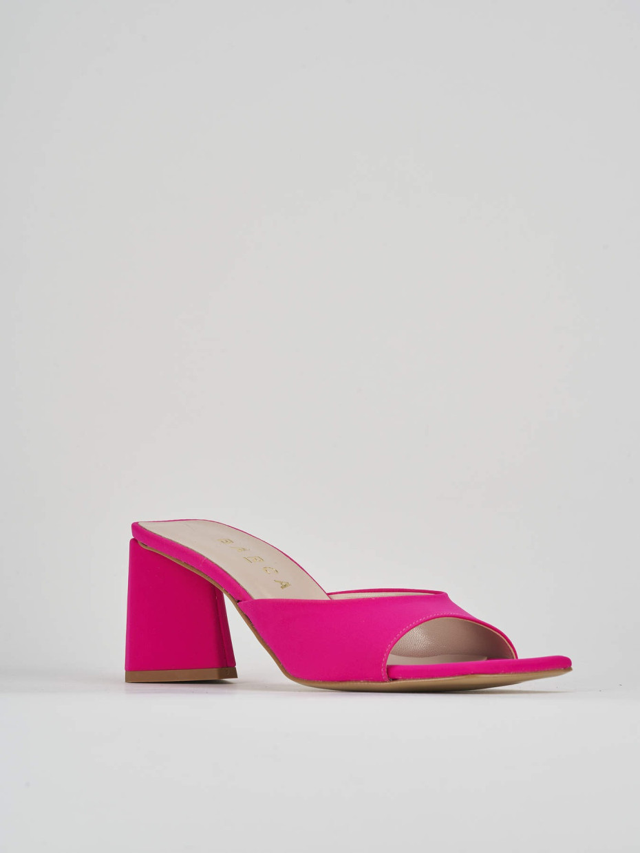 Slippers heel 7 cm pink licra