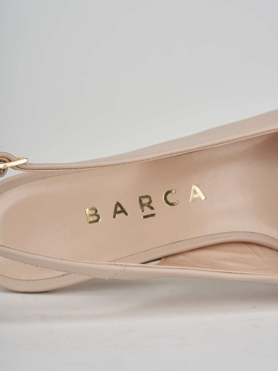 Slingback decolte tacco 7 cm rosa pelle