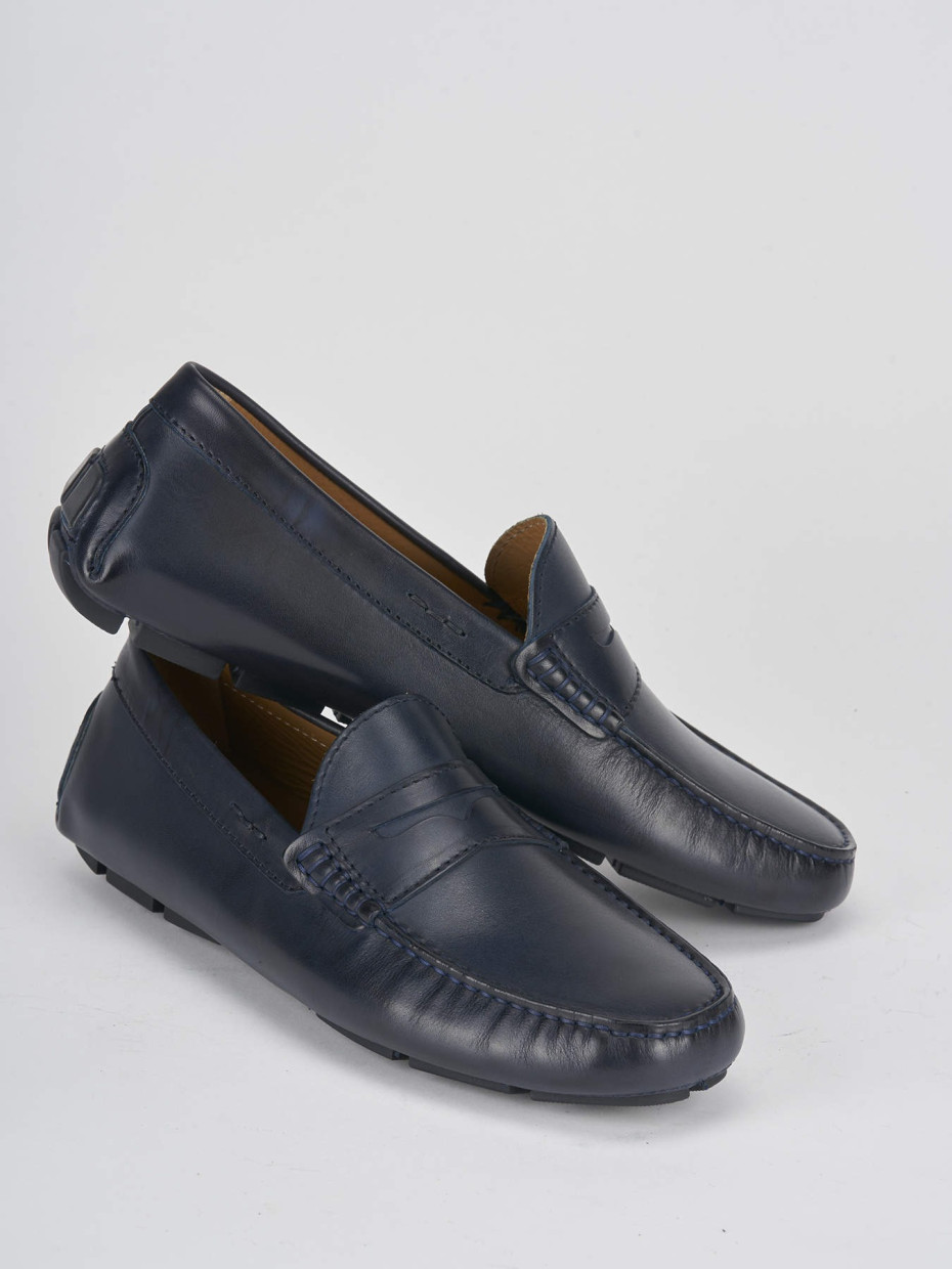 Loafers blu leather