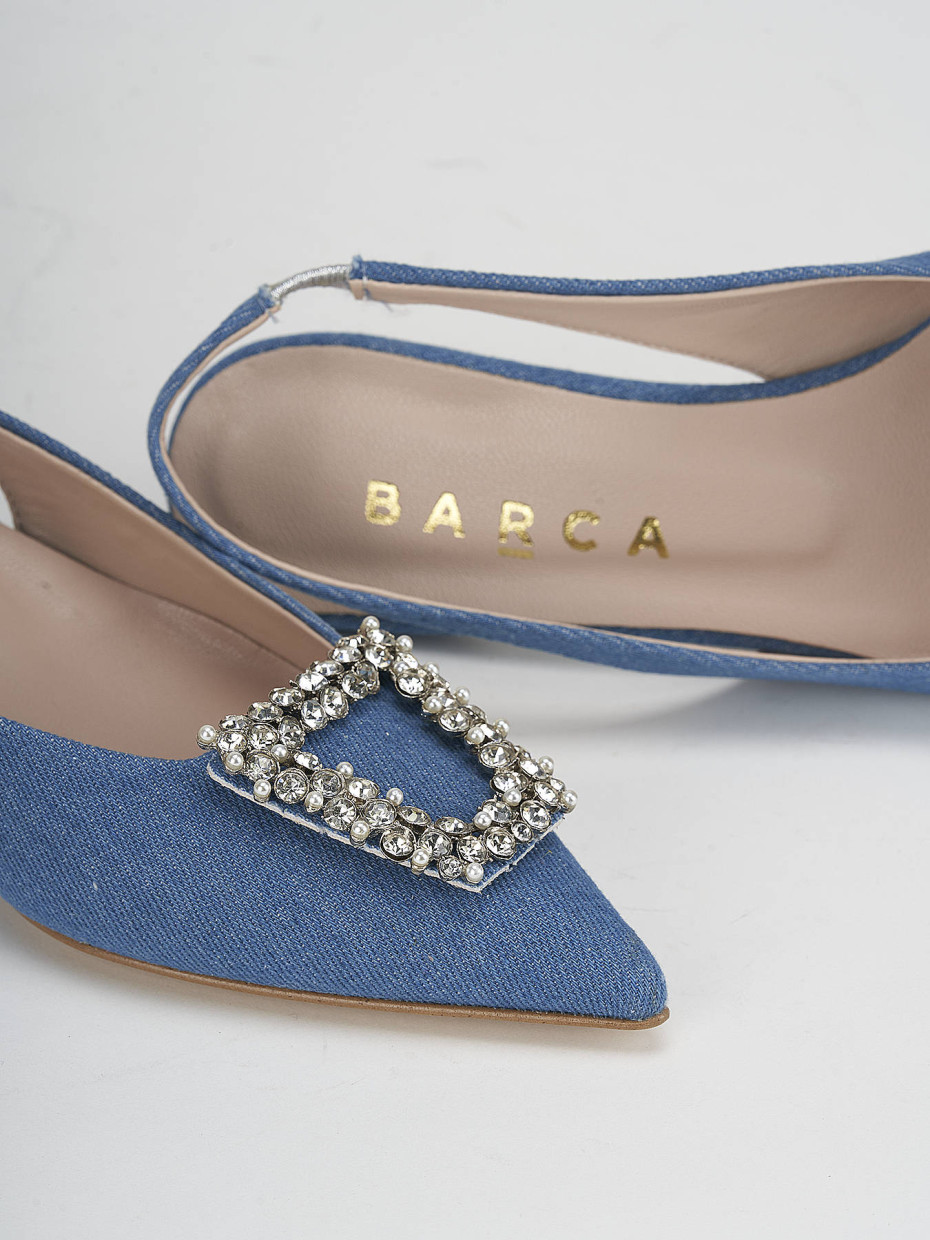 Pumps heel 5 cm jeans leather