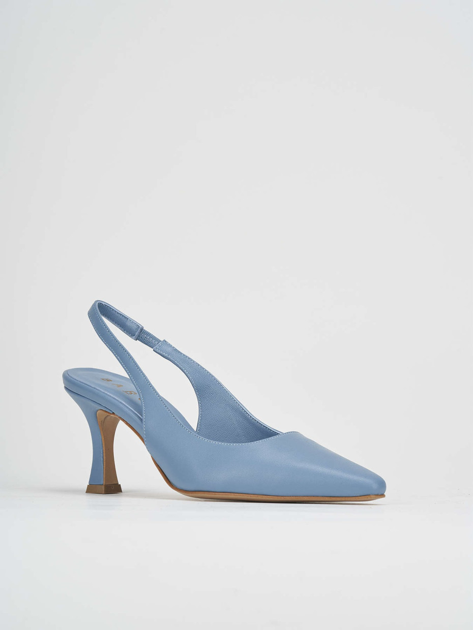 Pumps heel 7 cm light blue leather