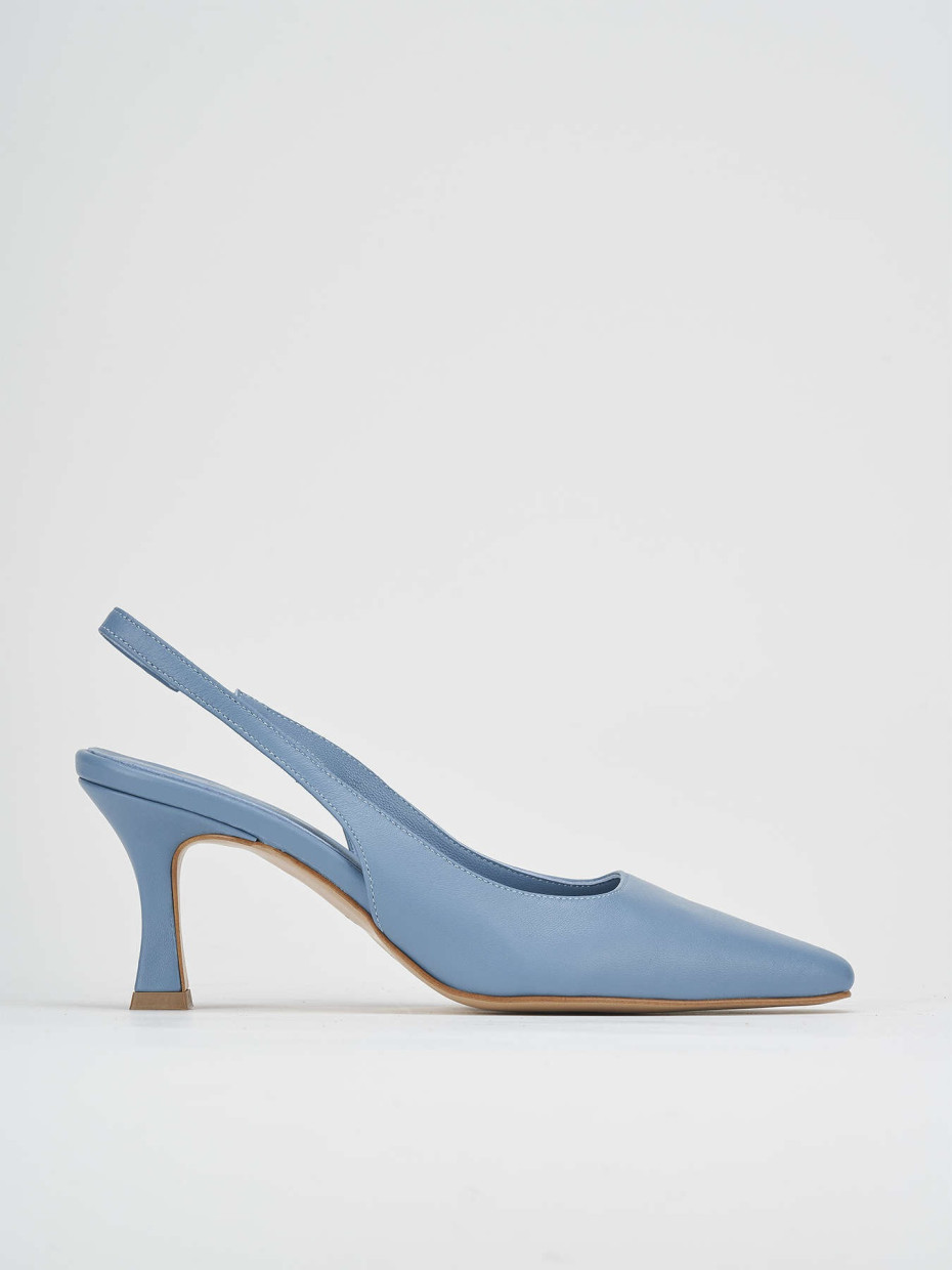 Pumps heel 7 cm light blue leather