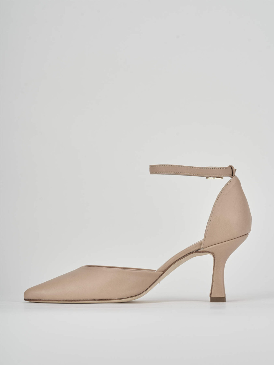 Bebè tacco 7 cm marrone pelle