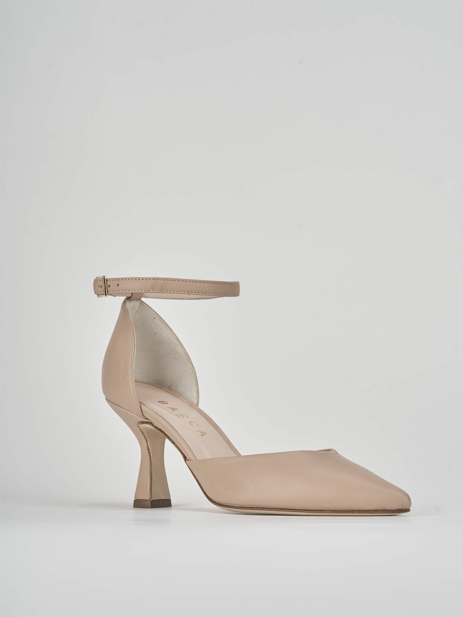 Bebè tacco 7 cm marrone pelle
