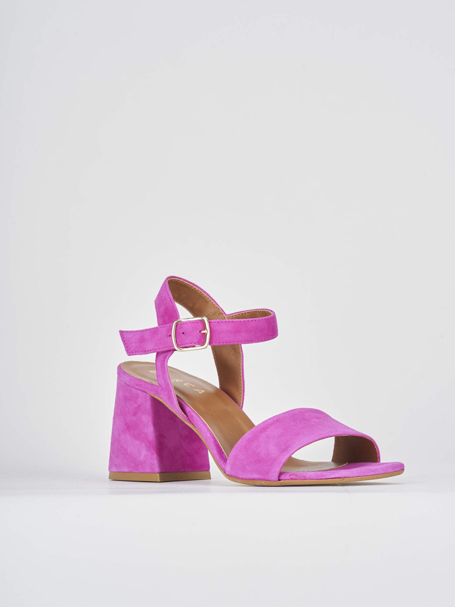 Sandali tacco 8cm camoscio rosa Barca Stores